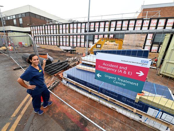 Emergency department sister Naomi Henry next to the area where the new same day emergency care clinic is being built at Sandwell General Hospital