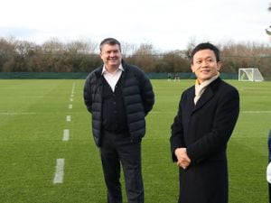 Guochuan Lai and Ron Gourlay at Albion's training ground in 2021 (Photo by Adam Fradgley/West Bromwich Albion FC via Getty Images).