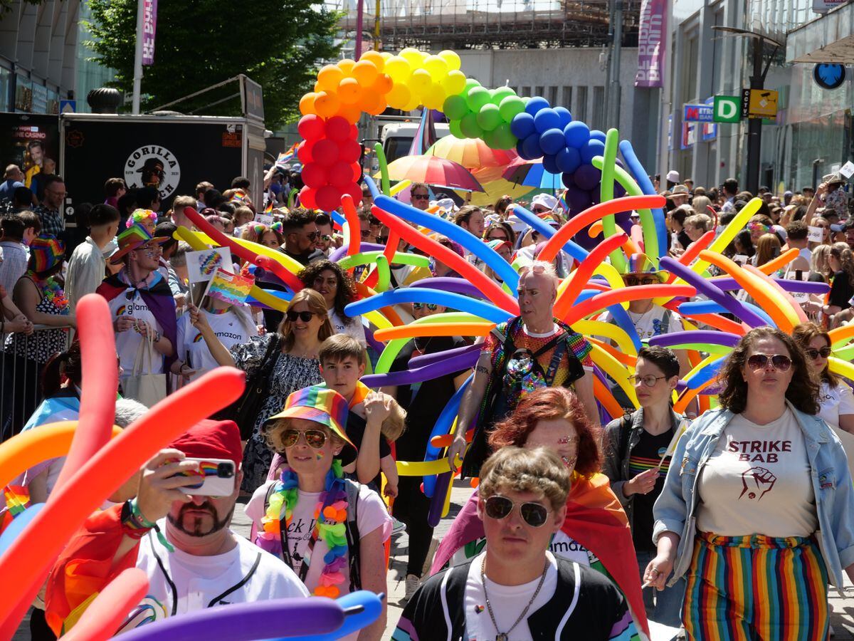 The parade had all the colours of the rainbow as people gathered together. Photo: Adam Yosef