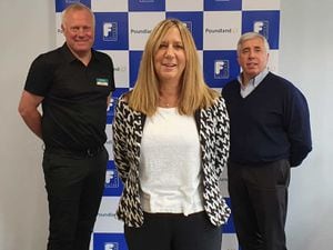 From left, Poundland managing director Barry Williams, Fultons MD Karen Rees and chairman Kevin Gunter
