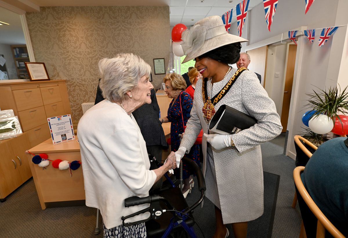 Jubilee tea at the MS Therapy Centre in Tettenhall. Mayor Sandra Samuels meets some of the visitors at the centre.