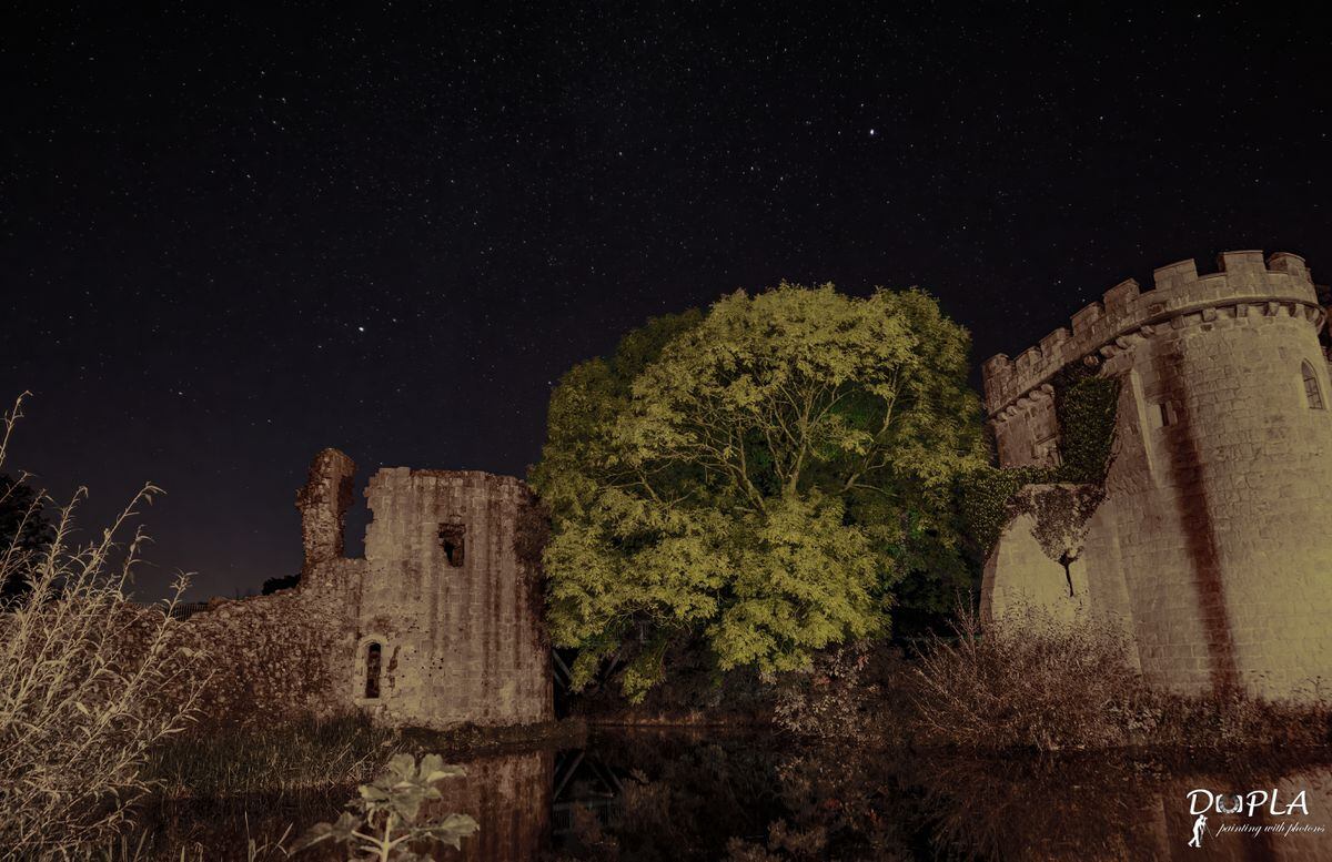 A starry night over Whittington Castle