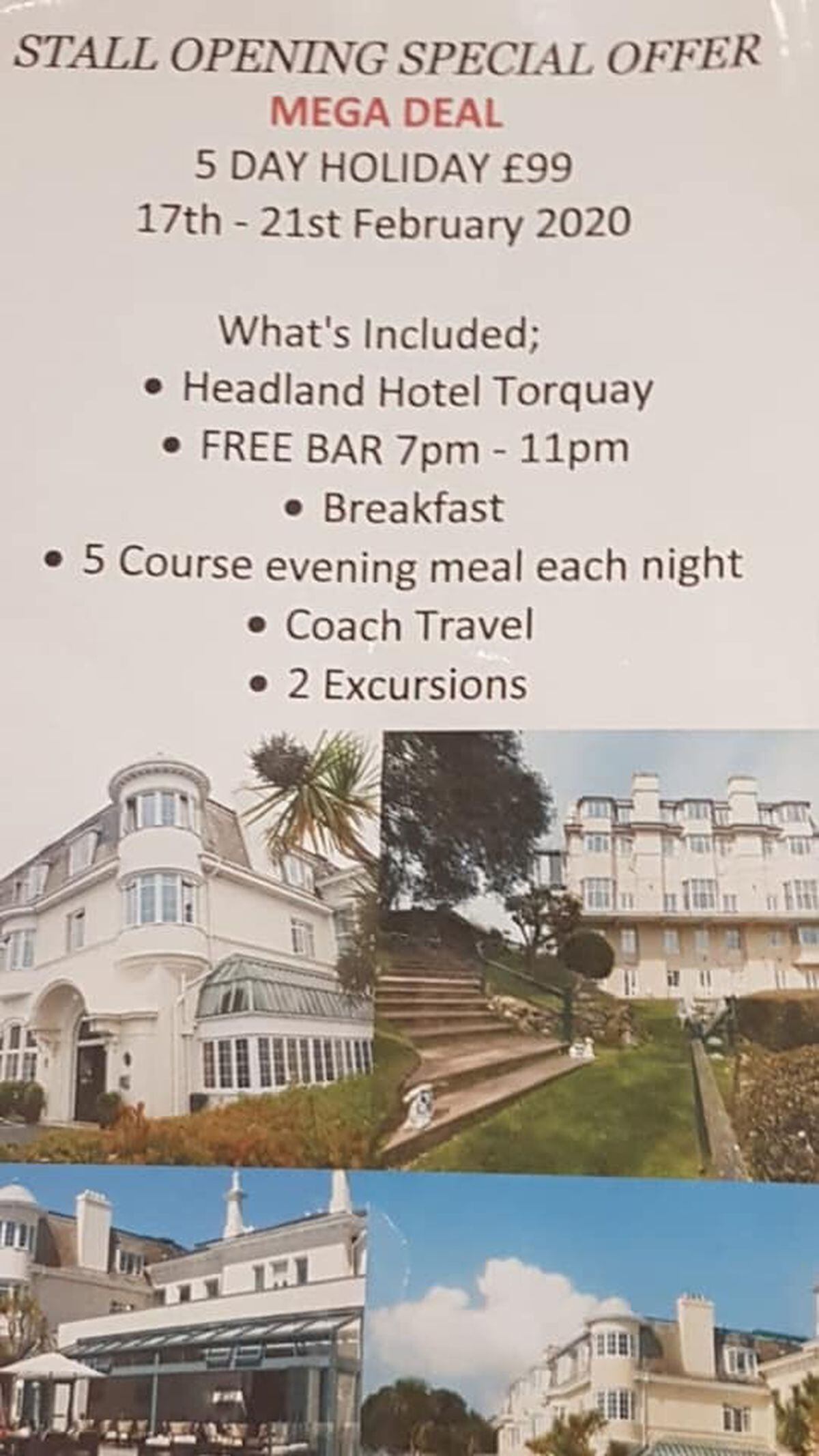 The advert for the Torquay trip. Image: Facebook