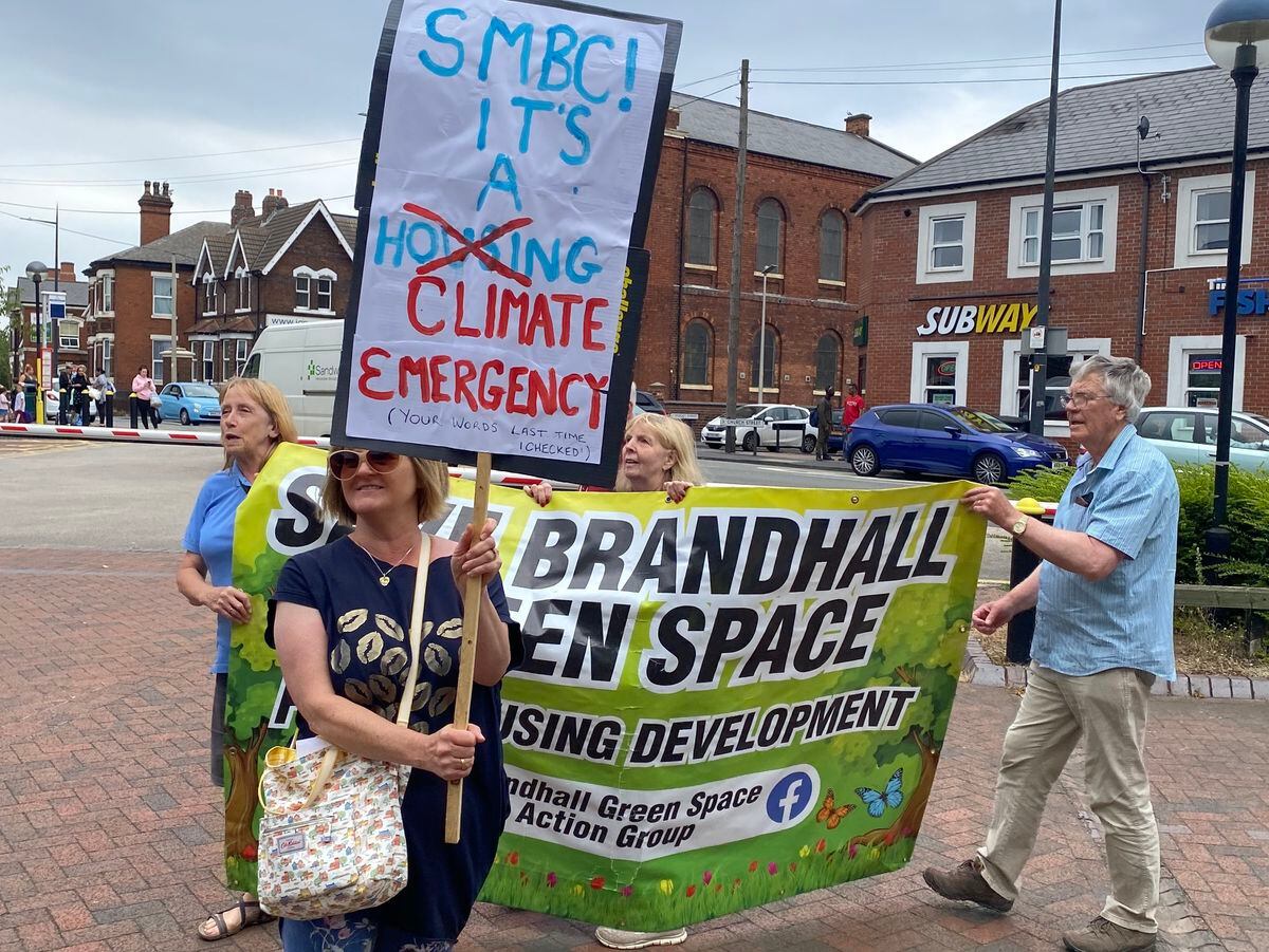 The Brandhall Action Group protested outside Oldbury Council House