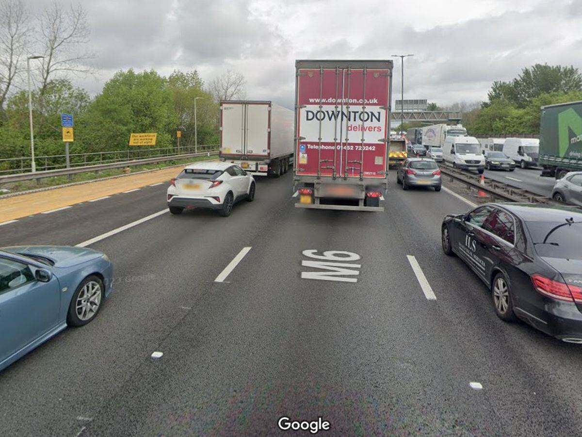 M6 Northbound, between Junction 9 and Junction 10, where the incident is said to have taken place