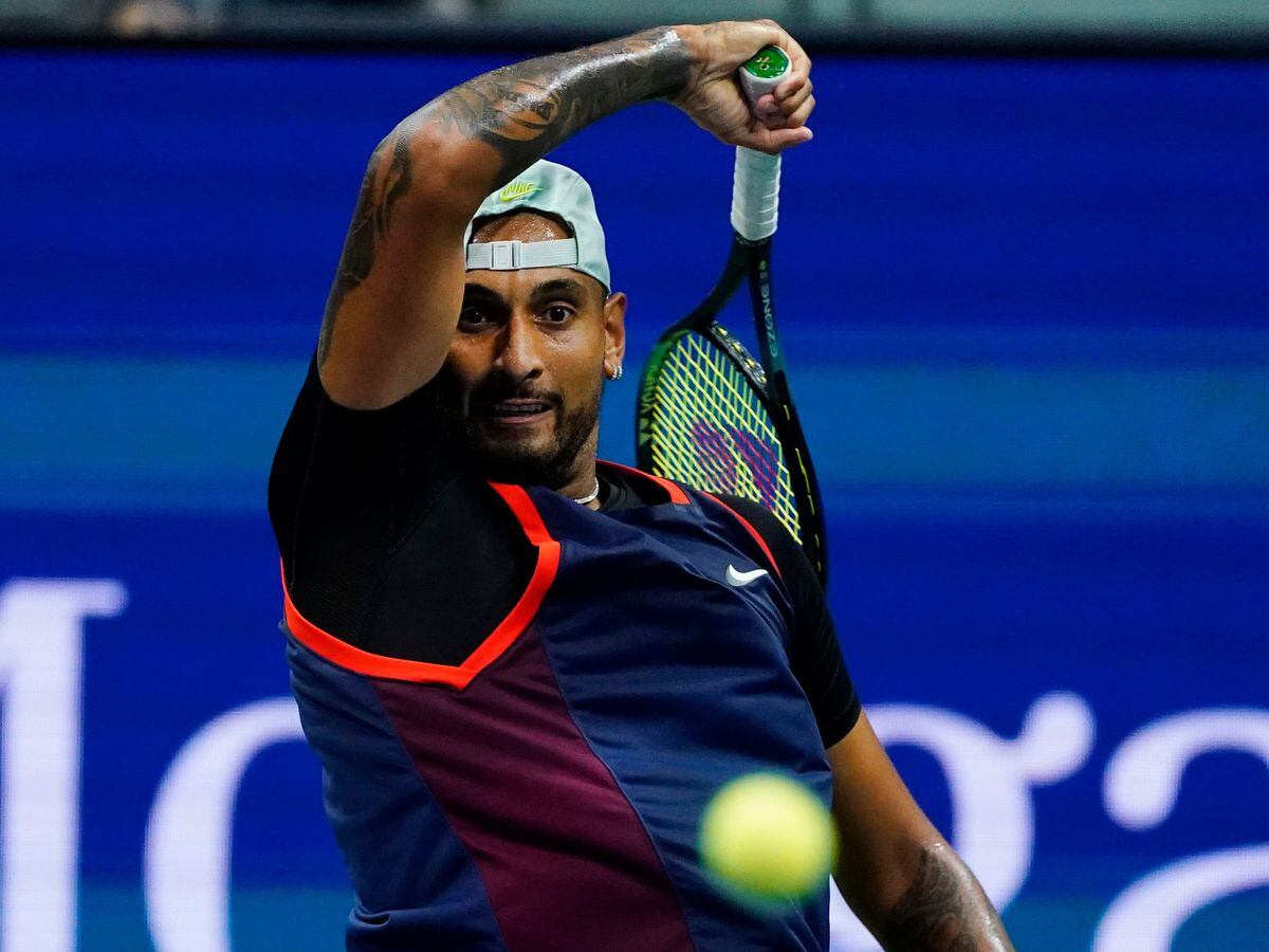 Nick Kyrgios, of Australia, returns to Karen Khachanov, of Russia, during the quarterfinals of the US Open tennis championships on Sept 6, 2022, in New York