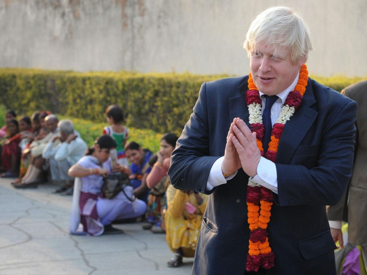 Boris Johnson visits the Akshardham Temple in New Delhi, a sister temple to the Neasden Temple in North West London, during a previous tour of India (Stefan Rousseau/PA)