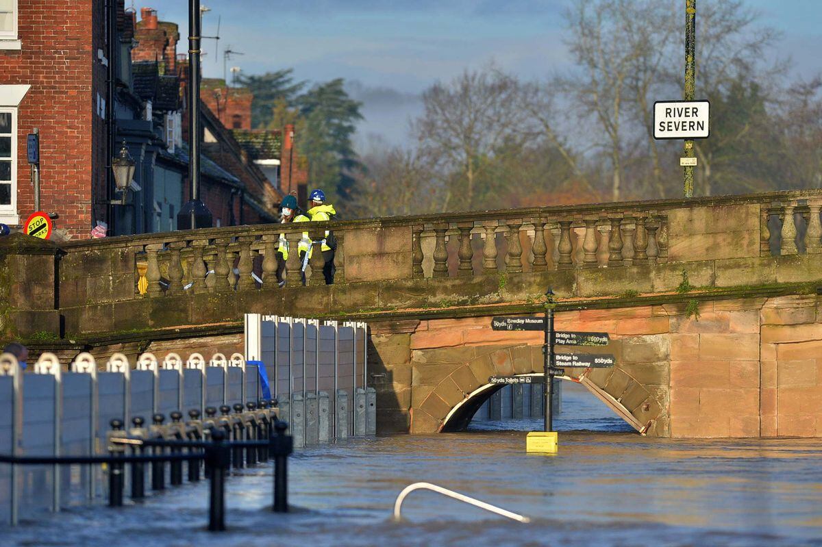 River Severn flooding in Bewdley on Saturday
