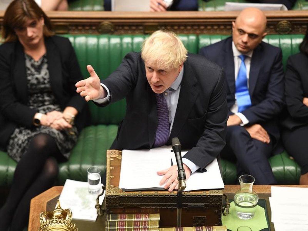 Prime Minister Boris Johnson speaking in the House of Commons during the Brexit debate on Tuesday