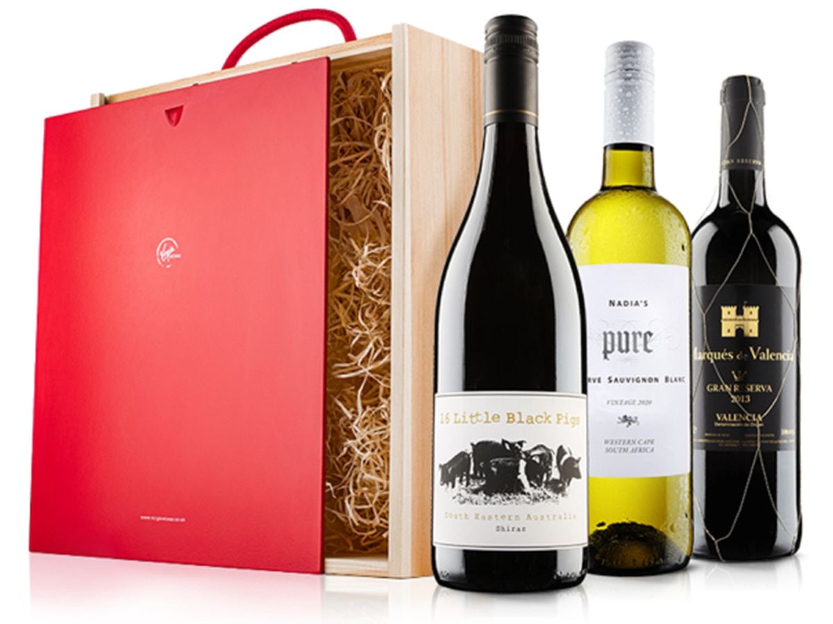 Connoisseurs Mixed Wine Trio In Wooden Gift Box