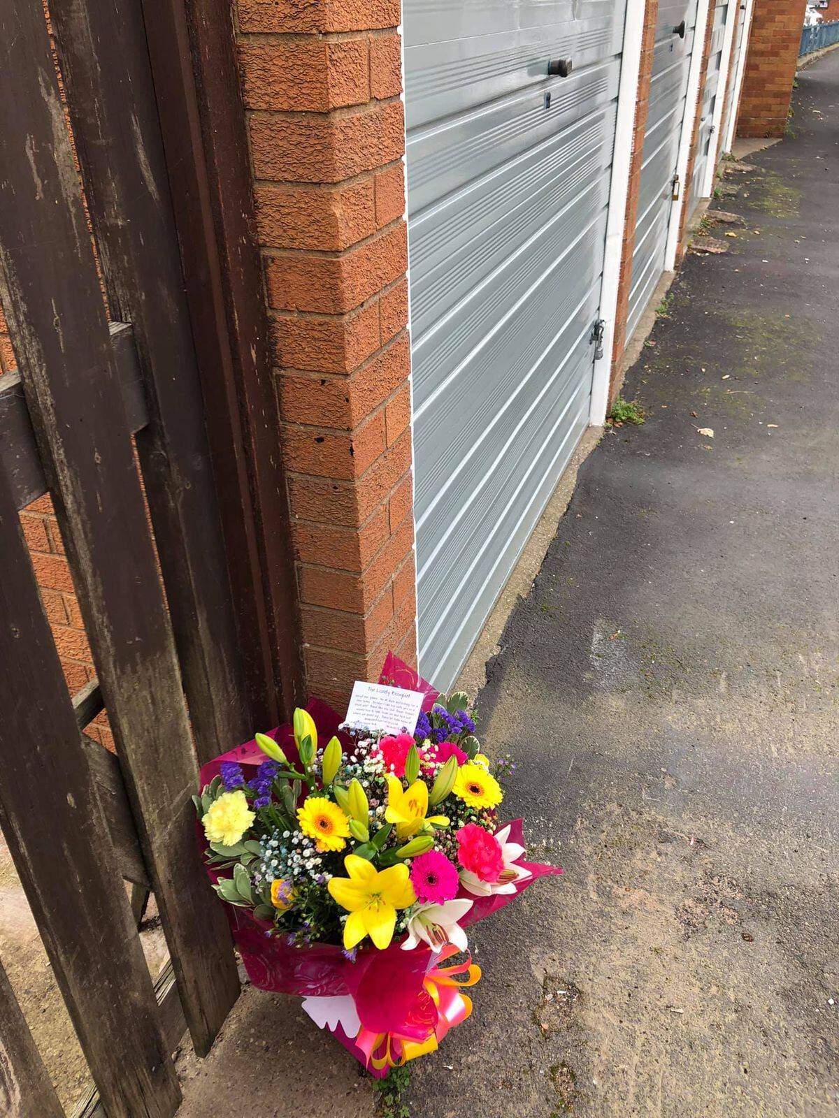 Flowers that Amanda Meese has left to put a smile on someone's face