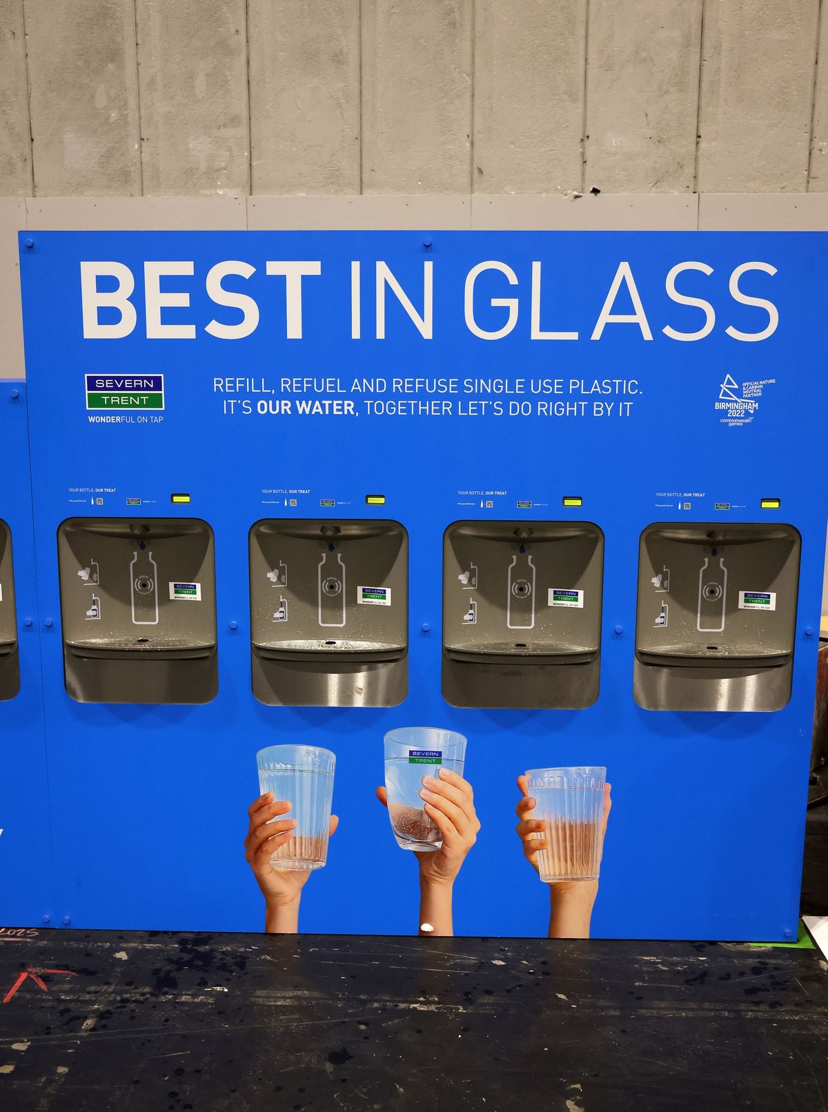 A water refill station at the NEC.