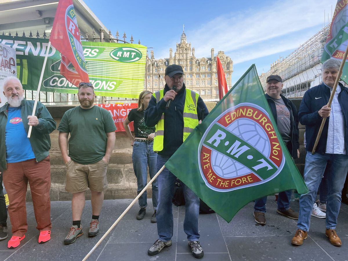 RMT workers on picket line