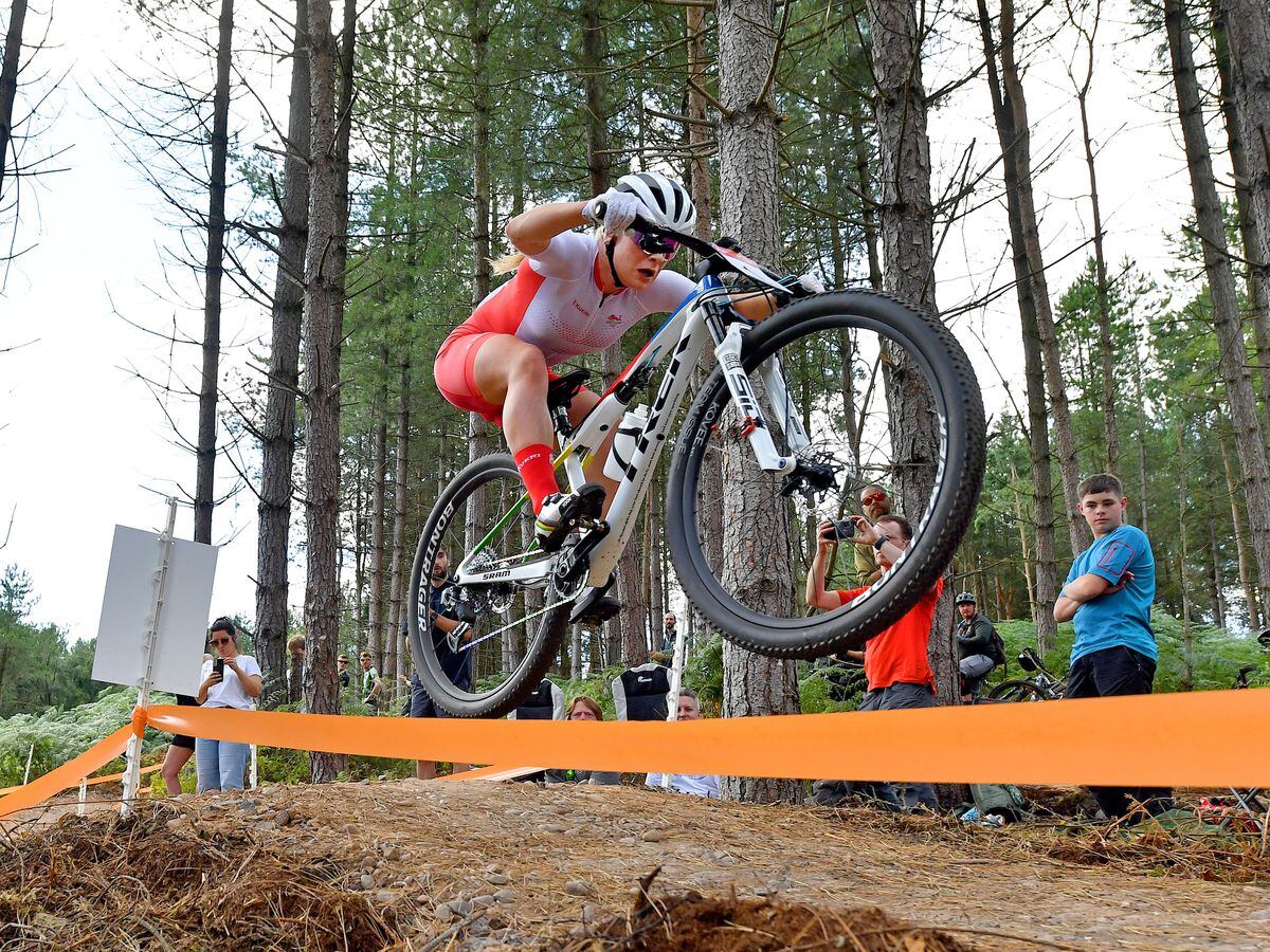 England's Evie Richards in action during the mountain bike event at Cannock Chase