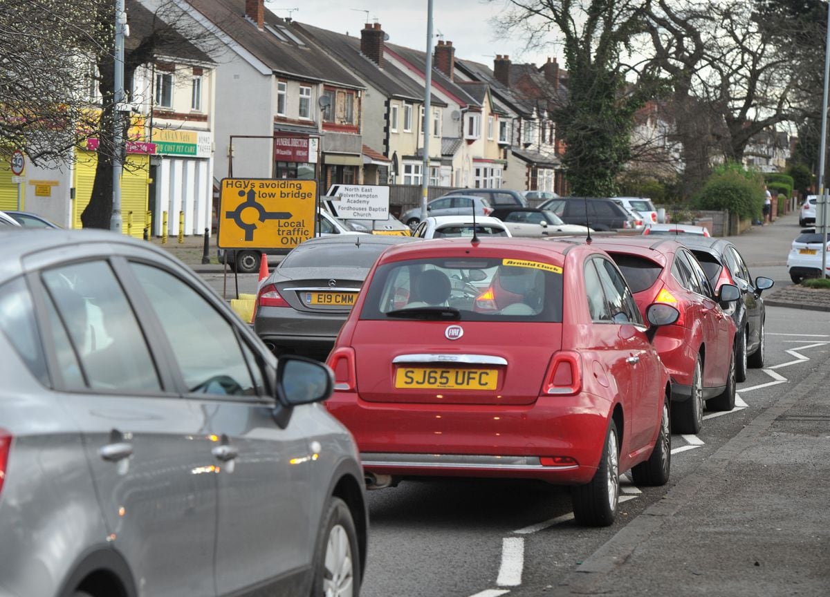 Morning rush hour traffic, along the A449 Stafford Road, near Three Tuns Lane, Wolverhampton in March this year. 