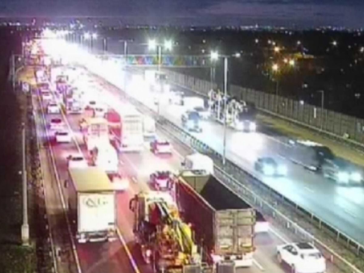 Traffic was building at 7am (Courtesy: Highways Agency)