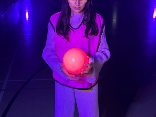 Haniya Jamshaid with a glow ball