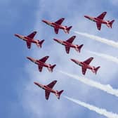 The Red Arrows will be flying over Chatsworth Country Fair on September 6, between 11.30am and 12 noon, weather permitting (photo: Getty Images/Matthew Horwood)