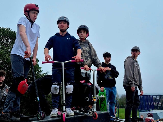 Scooter Riders at Britannia Skate Park
