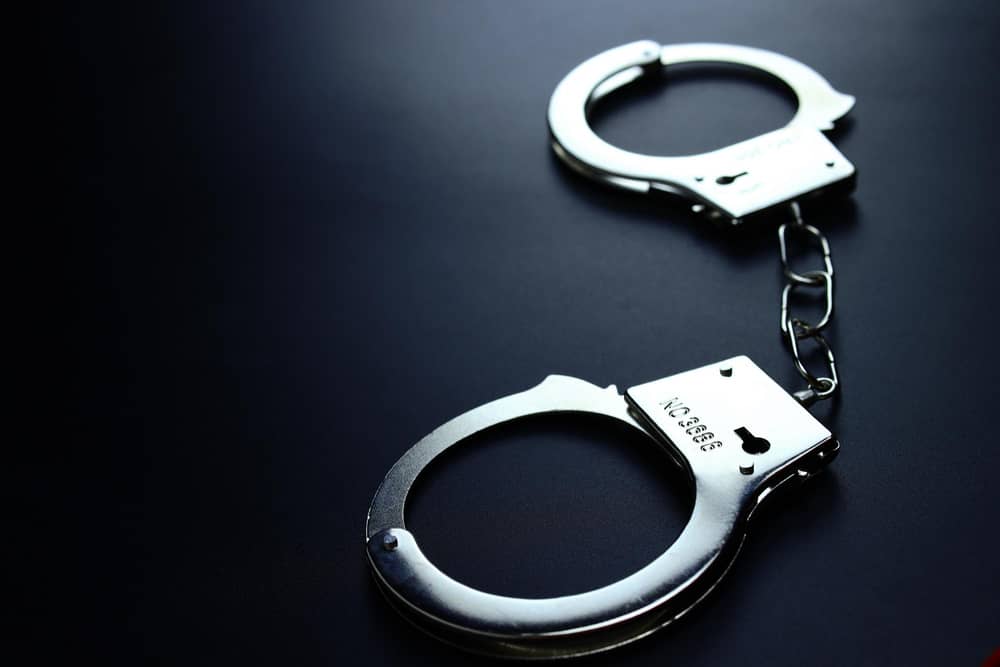 Police metal handcuffs