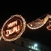 The Happy Diwali Light in Leamington. Credit: Warwick District Council.