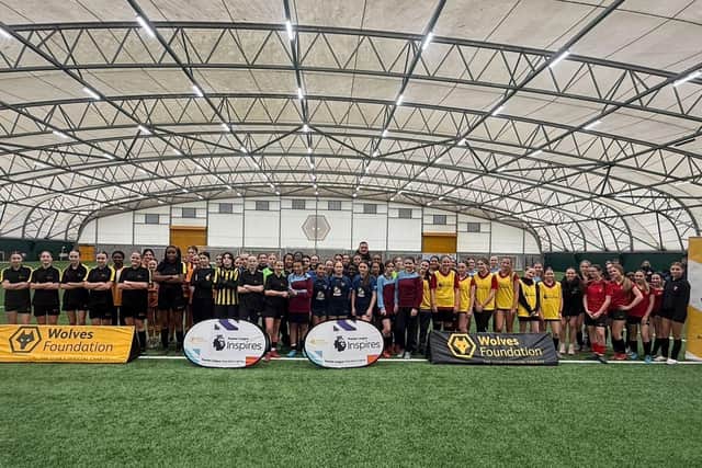 Players got the chance to meet Wolves Women manager Dan McNamara and player Beth Merrick at the Premier League Inspires tournament.