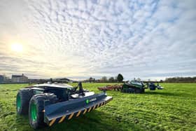 AgXeed autonomous tractors in action at Lower Drayton Farm, Staffordshire - planting 250,000 tulip bulbs!