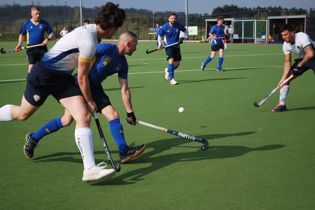 Stafford forward crosses the ball into the 'D'